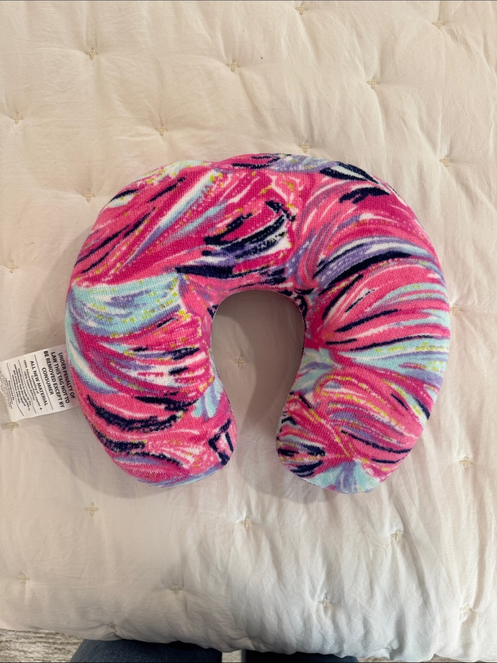 Lilly Pulitzer Pink Swirl U-Shaped Travel Neck Pillow